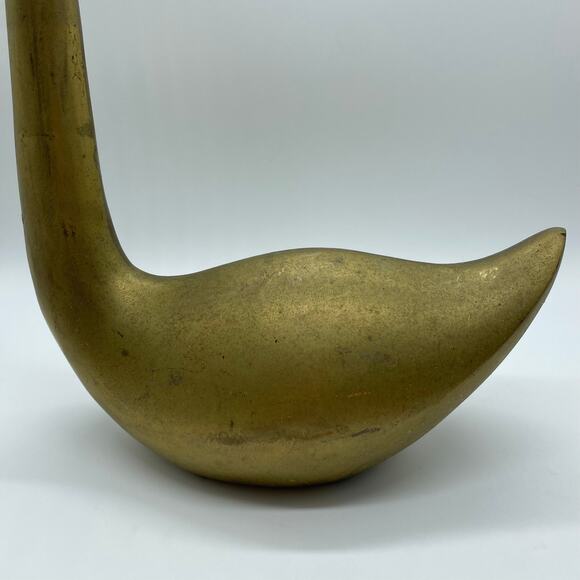 Mid Century Large Brass Swan Geese Bird Pair 16" Figurine Decor - Picture 4 of 16